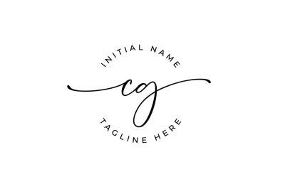 Handwritten Logo&2C; Premade Logo&2C; cg Initial Letters&2C; Monogram