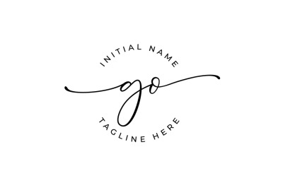 Handwritten Logo, Premade Logo, go Initial Letters, Monogram