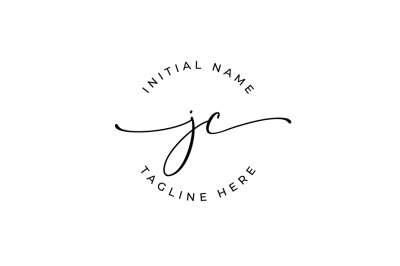 Handwritten Logo, Premade Logo, jc Initial Letters, Monogram
