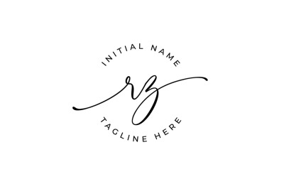 Handwritten Logo, Premade Logo, rz Initial Letters, Monogram