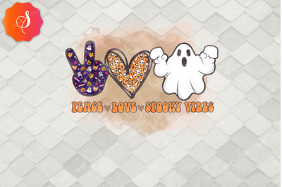 Peace Love Spooky Vibes Halloween Design