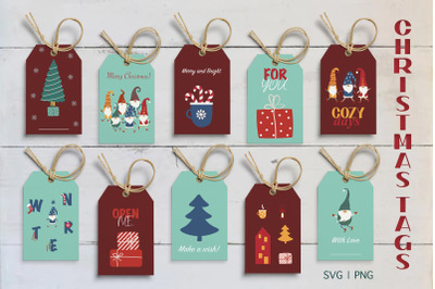 Christmas Gnome tags. Xmas cute design for printable