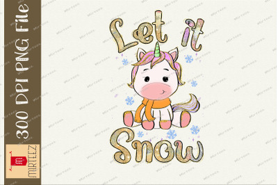 Let It Snow Winter Unicorn