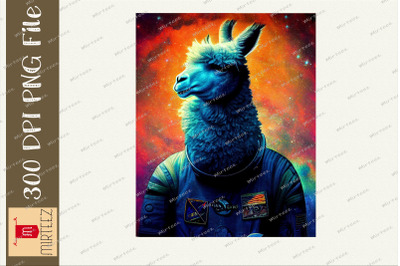 Astronaut Llama Spaceman Galaxy