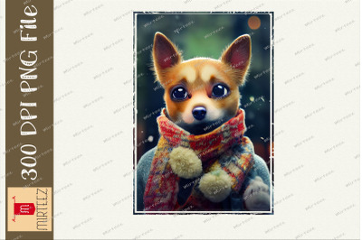 Fox With Coat And Scarf Cozy Winter