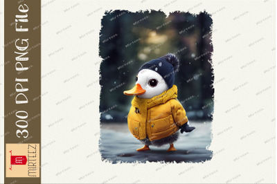 Duck With Coat And Scarf Cozy Winter