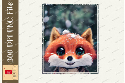 Baby Fox With Coat And Scarf Cozy Winter