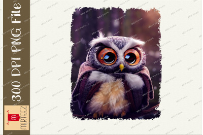 Owl With Coat And Scarf Cozy Winter