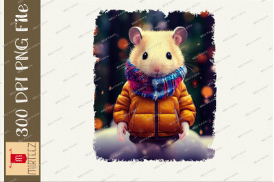 Mouse With Coat And Scarf Cozy Winter