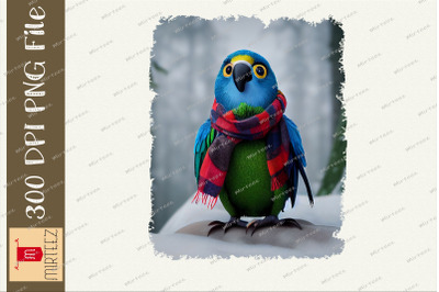 Bird With Coat And Scarf Cozy Winter