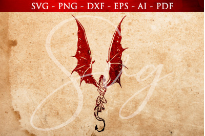Dragon illustration hand draw SVG