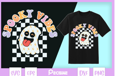 Spooky Vibes Boo Retro Halloween