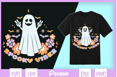 Boo Spooky Vibes Retro Halloween