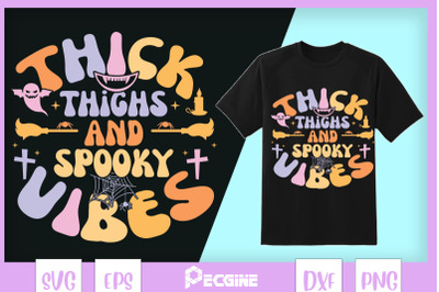 Thick Thigh Spooky Vibes Retro