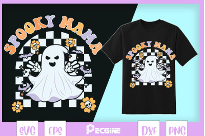 Spooky Mama Boo Retro Halloween