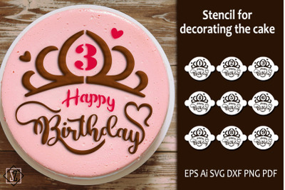 Happy Birthday Cake Decorating Stencil/SVG/Cut File