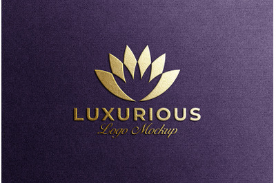 Luxrury Embossed Gold Foil Logo Mockup