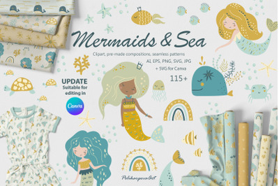 Mermaids and Sea animals collection