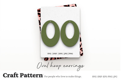 Oval Hoop Earrings SVG, Earring SVG, Earring Template, Laser Cut Files