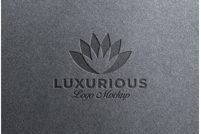 Debossed Logo Mockup Gray Paper