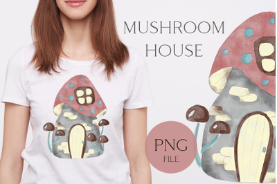 sublimation house gnome mushroom png disign autumn halloween