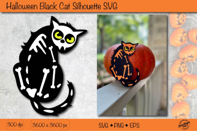 Black cat silhouette SVG| Black cat Halloween SVG