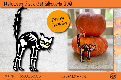 Black cat silhouette SVG| Scary cat Halloween SVG