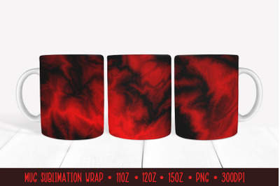 Red Fire Mug Wrap Sublimation. Flame Texture Mug Design