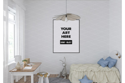 Interior scene artwork background frame mockup