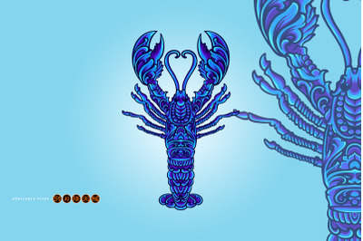 Classic elegant lobster ornament svg