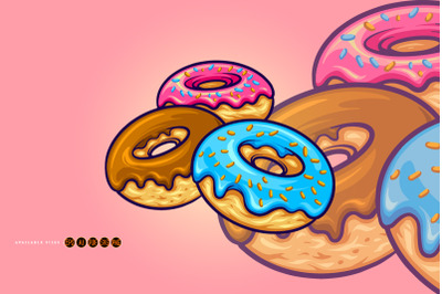 Delicious ring donuts svg