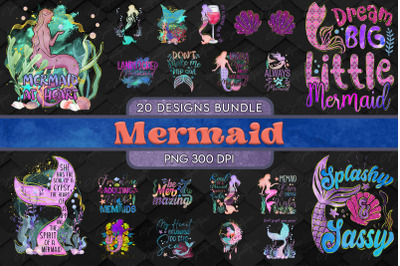 Mermaid T-shirt Design Bundle
