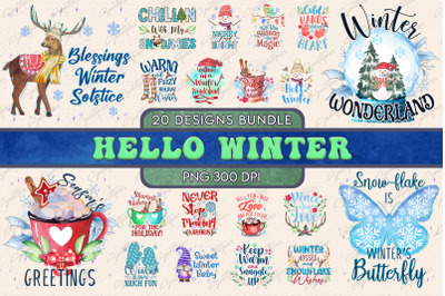 Hello Winter T-shirt Design Bundle