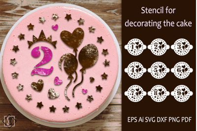 Birthday Cake Stencils with Numbers /SVG/Cut File