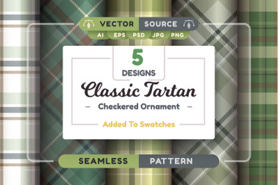 Set 5 Tartan Seamless Patterns | Elements PNG