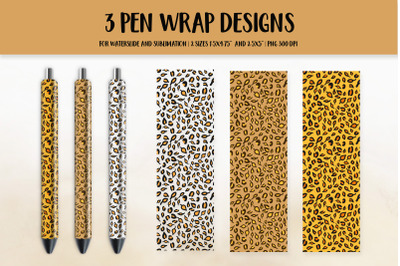 Fall Pen Wrap. Autumn Pen Wrap. Leopard Print Pen Wrap PNG