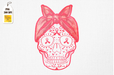 Skull Pink Ribbon Breast Cancer