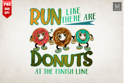 Funny Running Donut Finish Line