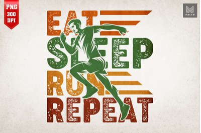 Vintage Retro Eat Sleep Run Repeat