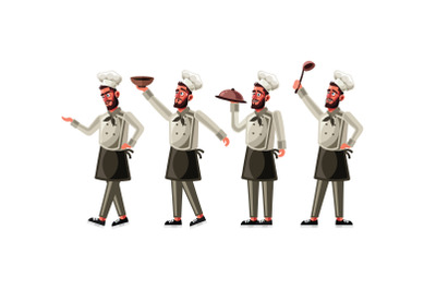 Chef Character Set Graphics Vector Illustration
