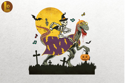 Skeleton Riding Zombie Dinosaur