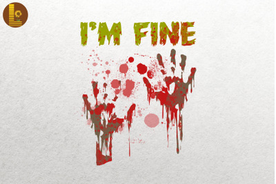 I&#039;m Fine Funny Zombie Bite Halloween