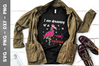 Dreaming Pink Christmas Cute Flamingo