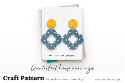 Quatrefoil Earrings SVG, Earring SVG, Earring Template, Laser Cut File