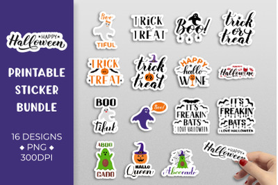 Halloween sticker bundle. Halloween quote stickers printable