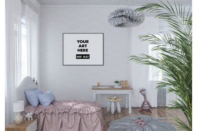 Interior scene artwork background frame mockup