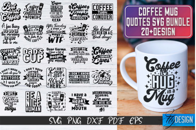 Coffee Mug Quotes SVG Bundle | Coffee SVG Design | Funny Quotes v.1