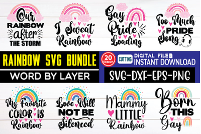 Rainbow svg bundle rainbow with heart,boho rainbow svg,pastel rainbow