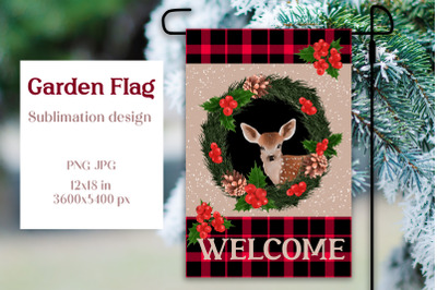 Christmas garden flag sublimation design