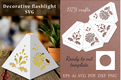 Triangular Lantern Flower Stencil/Paper Cut/SVG